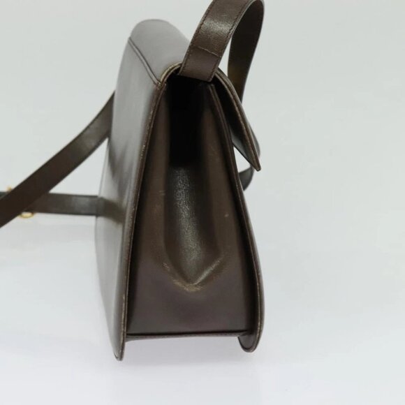 Salvatore Ferragamo Gancini Shoulder Bag Leather Brown Gold - Picture 5 of 15